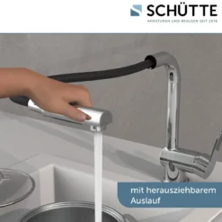 Schütte Spültischarmatur London chrom mit herausziehbarem Auslauf
