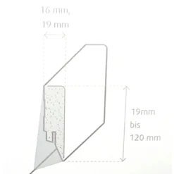 Sockelleiste Topline 5 x 1,9 x 250 cm weiß