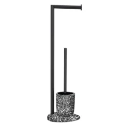 Stand WC-Garnitur Terrazzo, schwarz