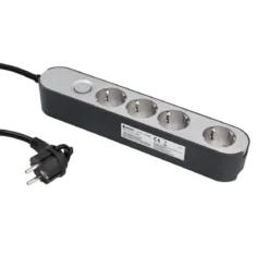 Steckdosenleiste GREENLINE silber/anthrazit