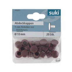 Suki Abdeckkappe Kunststoff Durchmesser 10 mm braun 20 Stück