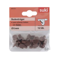 Suki Bodenträger Kunststoff Durchmesser 0,6 x 0,8 cm braun 16 Stück
