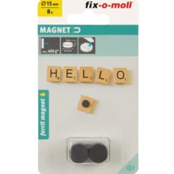 Suki Magnetscheibe Ferrit, selbstklebend, Ø 15 x 3 mm, schwarz