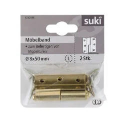 Suki Möbelband 50 mm links gekröpft vermessingt 2 Stück