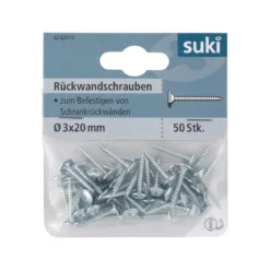 Suki Rückwandschraube Senkkopf Kreutzschlitz 3 x 20 mm 50 Stück