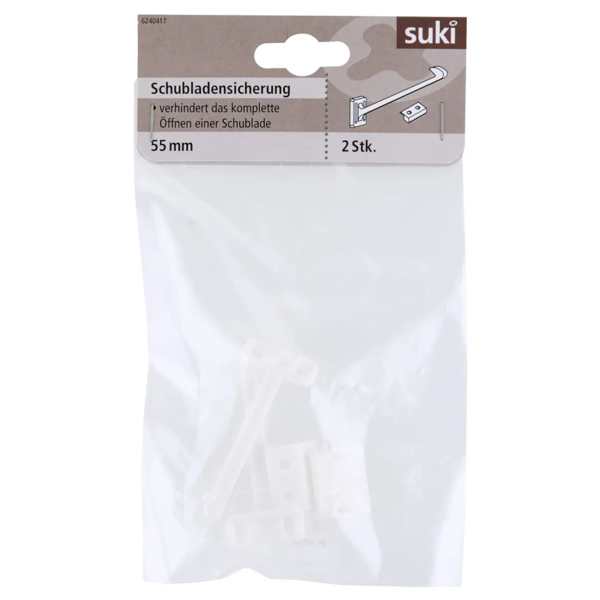 Suki Schubladensicherung Kunststoff 5,5 cm 2 Stück