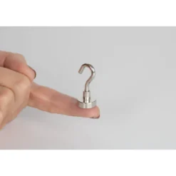 Suki Topfmagnet Neodym mit Schraubhaken M4 Ø 16 x 35 mm, silber