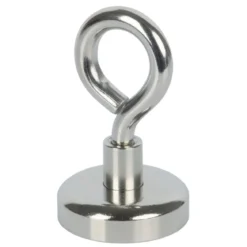 Suki Topfmagnet Neodym mit Öse Ø 25 x 42 mm, Gewindebuchse M5, silber