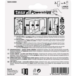 Tesa Haken Powertstripe Large weiß 2 Haken und 4 Strips