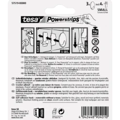 Tesa Haken Powertstripe Small chrom Oval 3 Haken und 4 Strips