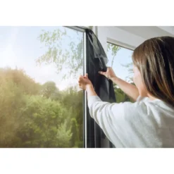 Tesa IS Pollen- & Insektengitter für bodentiefe Fenster, anthrazit, 1,2x2,4m