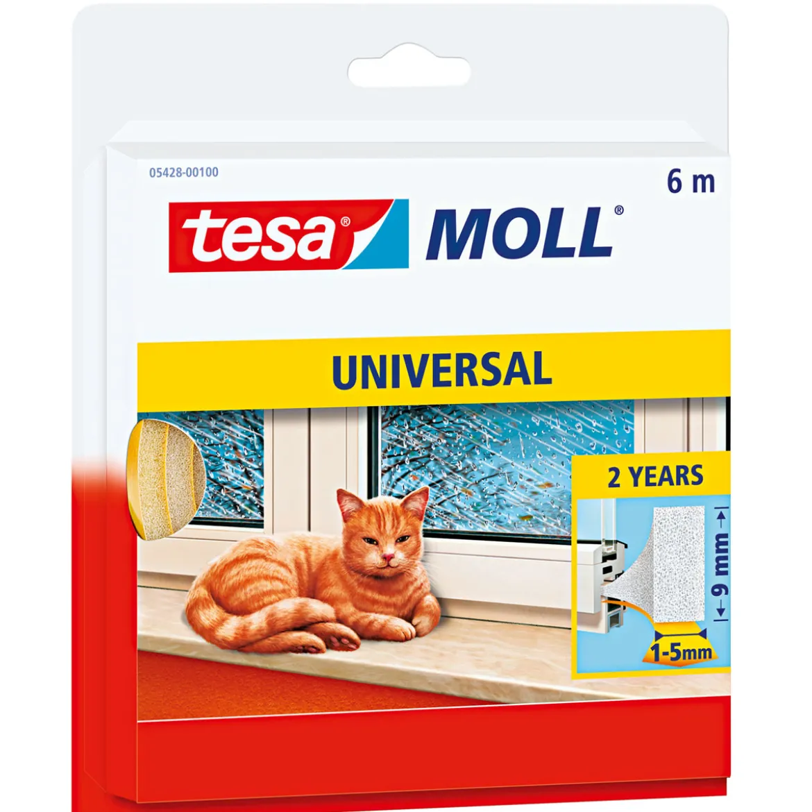 Tesa moll Schaumstoff-Dichtung 6 m 9 x 6 mm