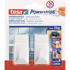 Tesa Powerstrips Haken Large rechteckig weiß