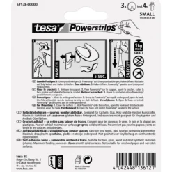 Tesa Powerstrips Haken Small rund chrom 3 Stück