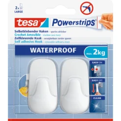 Tesa Powerstrips Waterproof Haken Large Plastik weiss