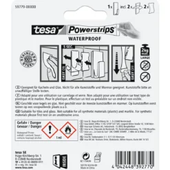 Tesa Powerstrips Waterproof Haken Large Metall rechteckig