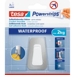 Tesa Powerstrips Waterproof Haken Large Metall und Plastik
