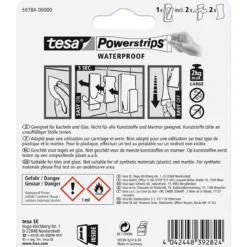 Tesa Powerstrips Waterproof Haken Large Metall und Plastik