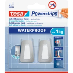 Tesa Powerstrips Waterproof Haken Small Metall und Plastik