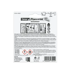 Tesa „Powerstrips“, Waterproof, Duo Haken für Duschkabinenabzieher, weiß