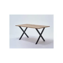Tischbein X-Form schwarz matt 71 x 77,5 x 3 cm