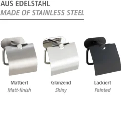 Toilettenpapierhalter mit Deckel OreaMatt Turbo-Lock Edelstahl