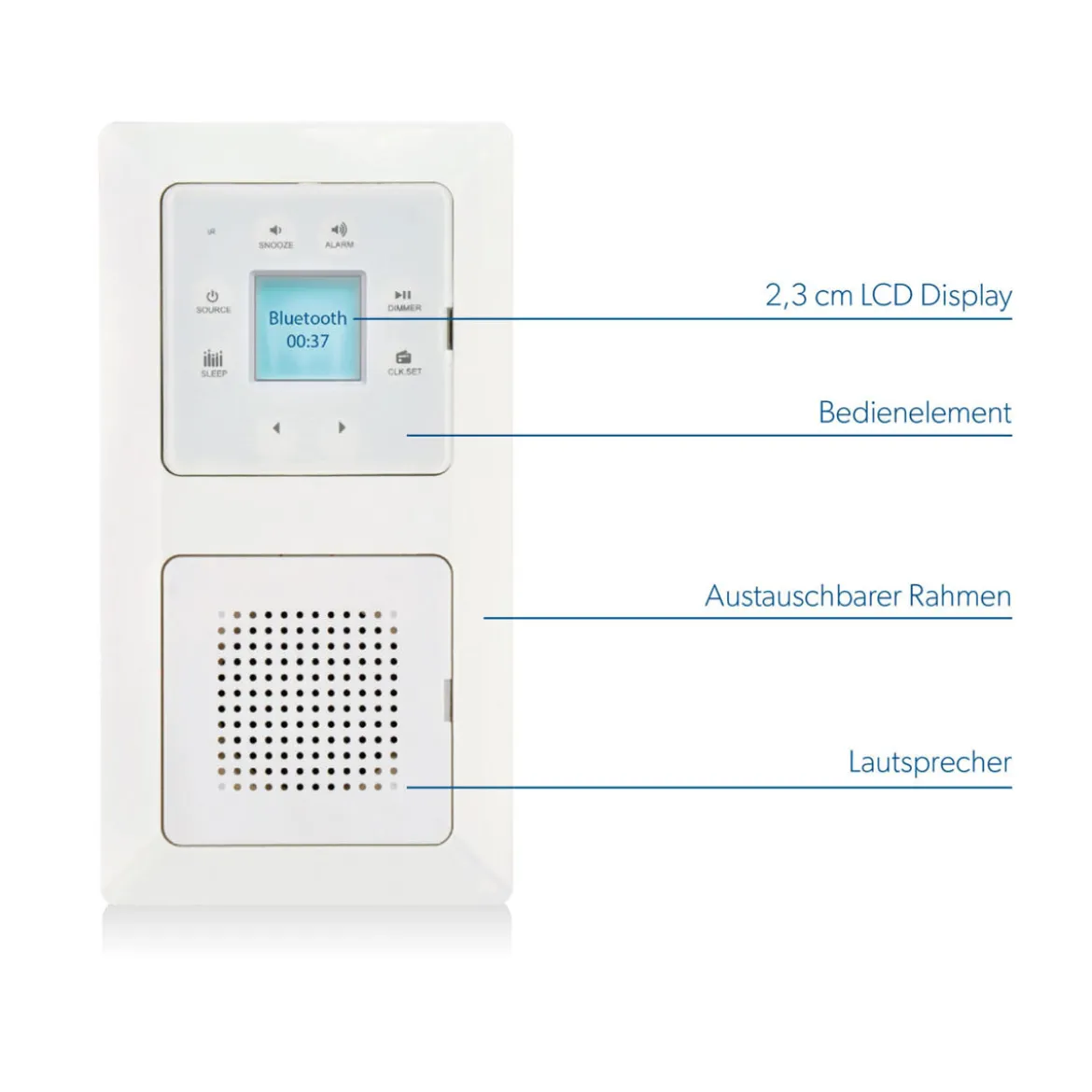 Unitec Unterputz-Radio mit Touchfunktion und Bluetooth weiß