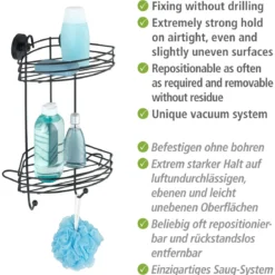 Vacuum-Loc Eckregal 2 Etagen schwarz