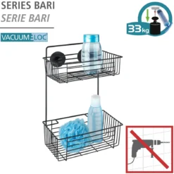 Vacuum-Loc Wandregal 2 Eta. Bari schwarz