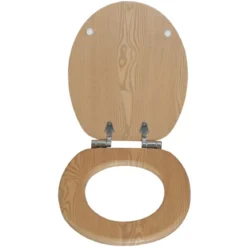 Valblue WC-Sitz Oak NB MDF-Holzkern, Absenkautomatik, Metallscharniere verchromt