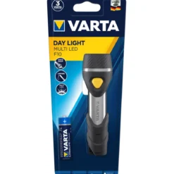 Varta LED-Taschenlampe Day Light Multi LED F10 mit Batterien schwarz