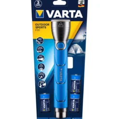 Varta LED-Taschenlampe Outdoor Sports F30 mit Batterien blau
