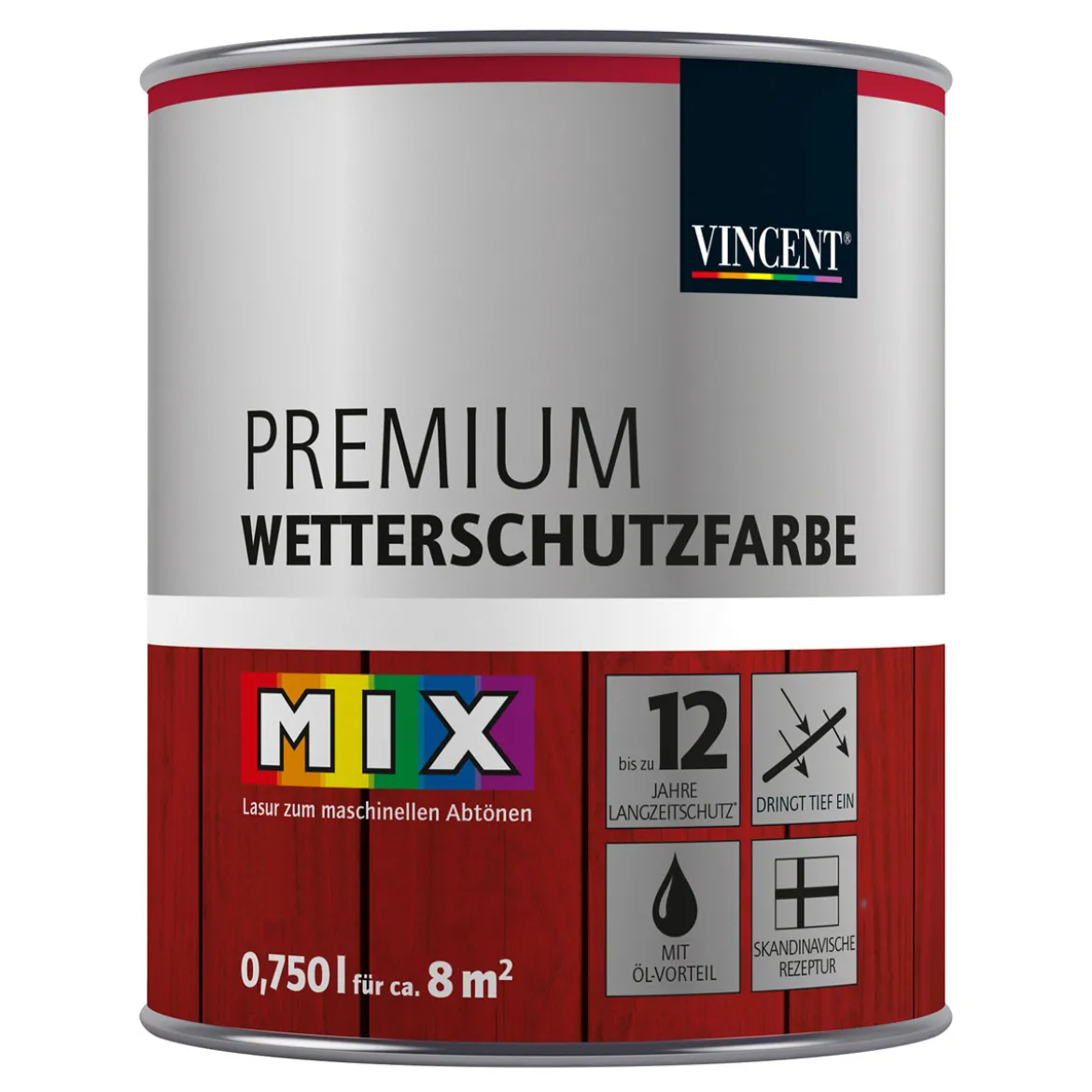 VincentHolzschutzPremium Wetterschutzfarbe MIX IT! 0,75 l