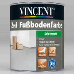Vincent 2in1 Fußbodenfarbe silbergrau 750 ml