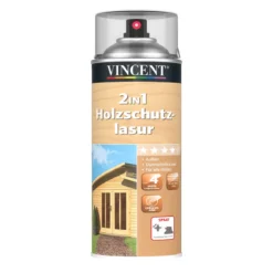 Vincent 2in1 Holzschutzlasur Spray natur 500 ml