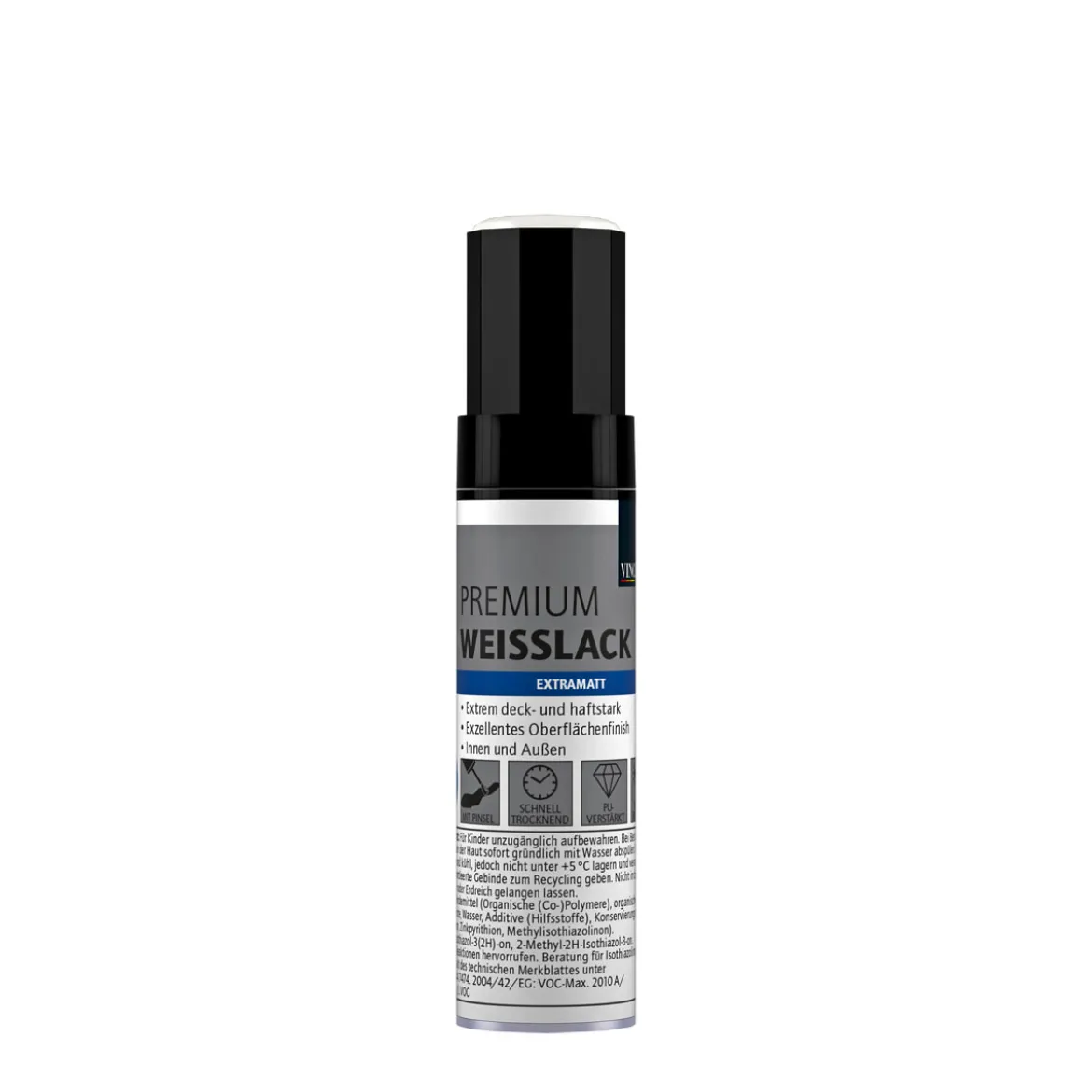 Vincent Premium Weißlack RAL 9001 Cremeweiß matt 12 ml