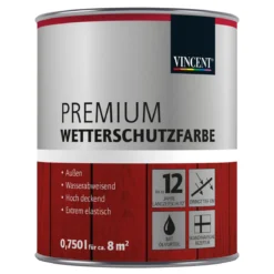 Vincent Premium Wetterschutzfarbe Schokobraun 0,75 L