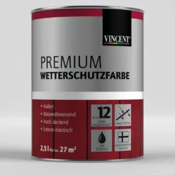 Vincent Premium Wetterschutzfarbe Schwedenrot 2,5 L