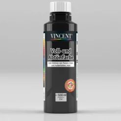 Vincent Voll- und Abtönfarbe schwarz 0,5 L