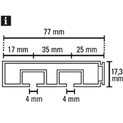 Vorhangschiene GE 2 180 cm weiß