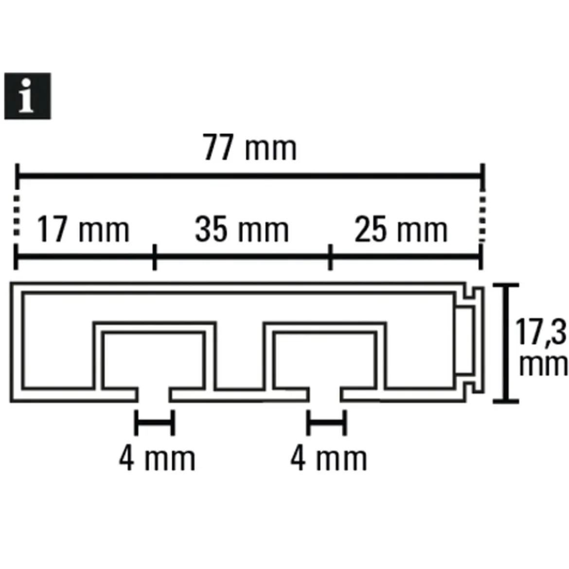 Vorhangschiene GE 2 180 cm weiß