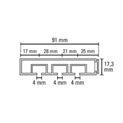Vorhangschiene GE 3 210cm weiß