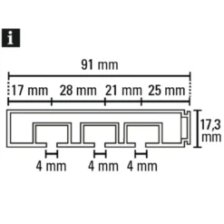 Vorhangschiene GE 3 210cm weiß