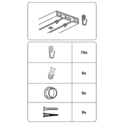 Vorhangschienen-Zubeh.-Set 250 cm