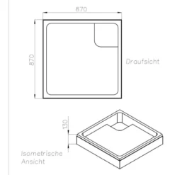 Wannenträger quadratisch 90x90 cm