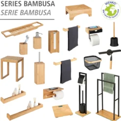WC-Garnitur Mod. Basic, schwarz/bambus