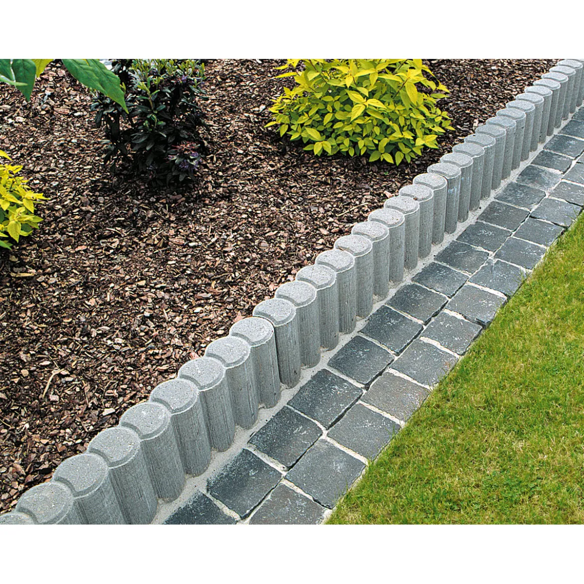 Wegefix Paliadenkante mit Fase und Kehle25x47x6 cm grau