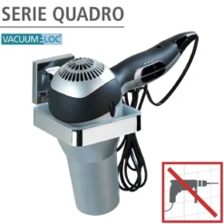 Wenko Haartrocknerhalter Quadro Befestigen ohne bohren Vacuum-Loc