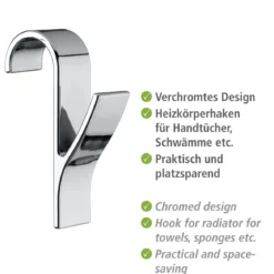 Wenko Haken für Handtuchheizkörper chrom 2er Set