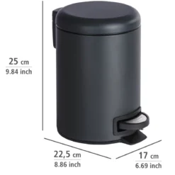 Wenko Kosmetik Treteimer Leman schwarz 3 L